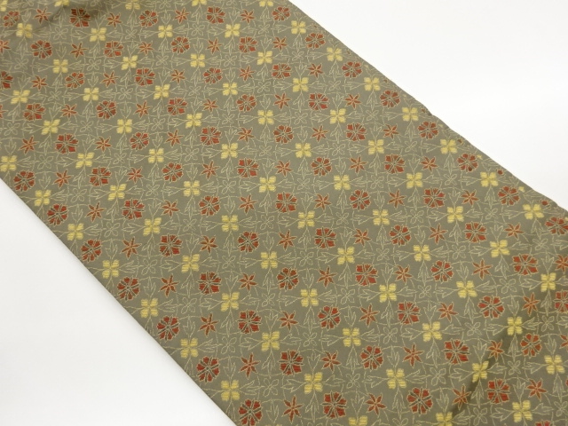 JAPANESE NAGOYA OBI / WOVEN ABSTRACT FLOWER